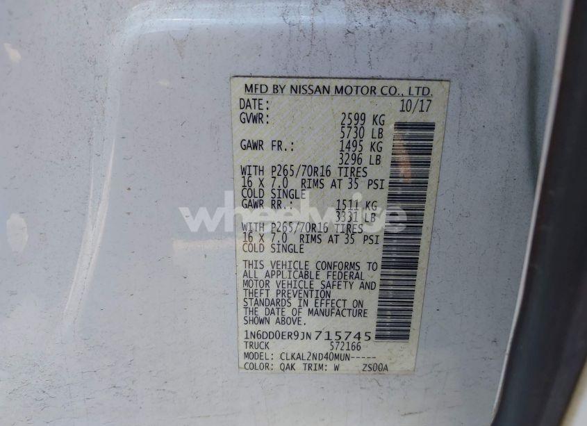 Photo 9 of 2018 Nissan Frontier SV (VIN 1N6DD0ER9JN715745)