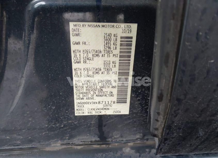 Photo 9 of 2019 Nissan Frontier PRO-4X (VIN 1N6DD0EV3KN871178)