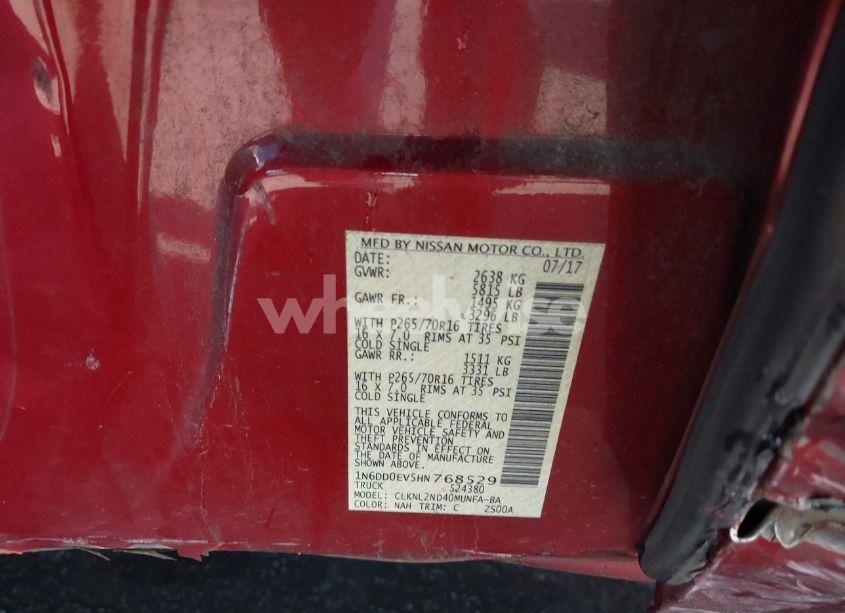 Photo 9 of 2017 Nissan Frontier SV (VIN 1N6DD0EV5HN768529)