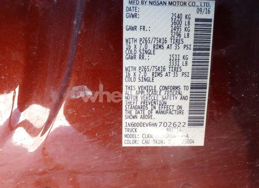 Photo 9 of 2017 Nissan Frontier PRO-4X (VIN 1N6DD0EV6HN702622)