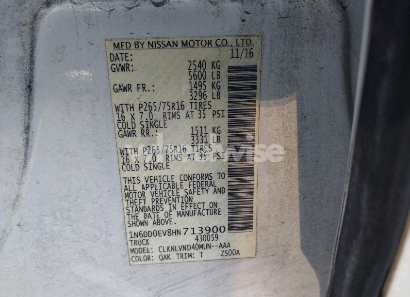 Photo 9 of 2017 Nissan Frontier PRO-4X (VIN 1N6DD0EV8HN713900)