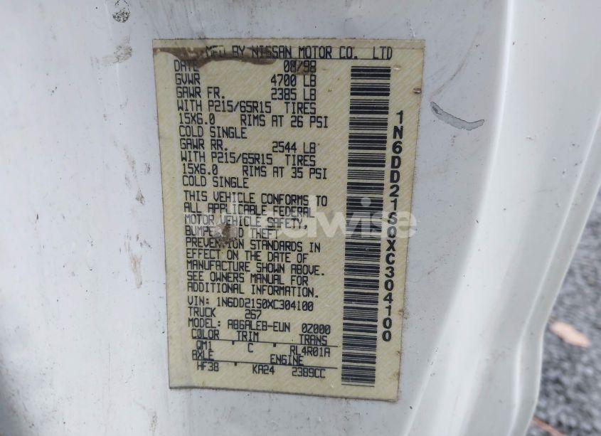 Photo 9 of 1999 Nissan Frontier XE (VIN 1N6DD21S0XC304100)