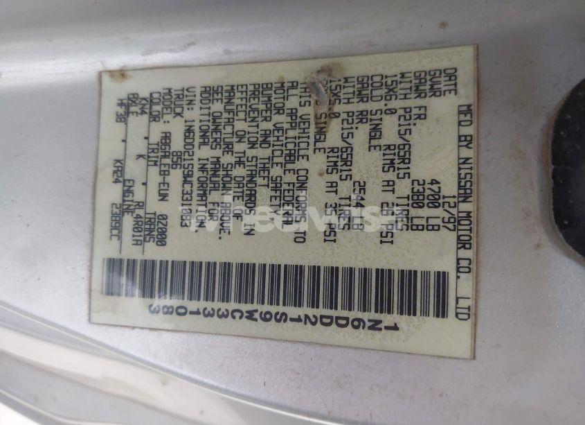 Photo 9 of 1998 Nissan Frontier STANDARD/XE (VIN 1N6DD21S9WC331083)