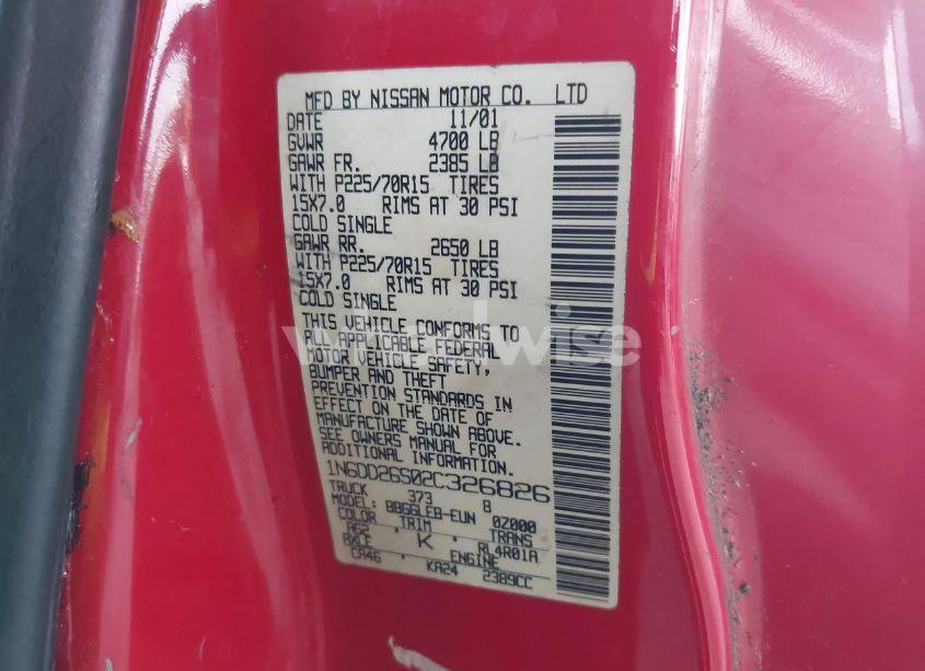 Photo 9 of 2002 Nissan Frontier XE (VIN 1N6DD26S02C326826)