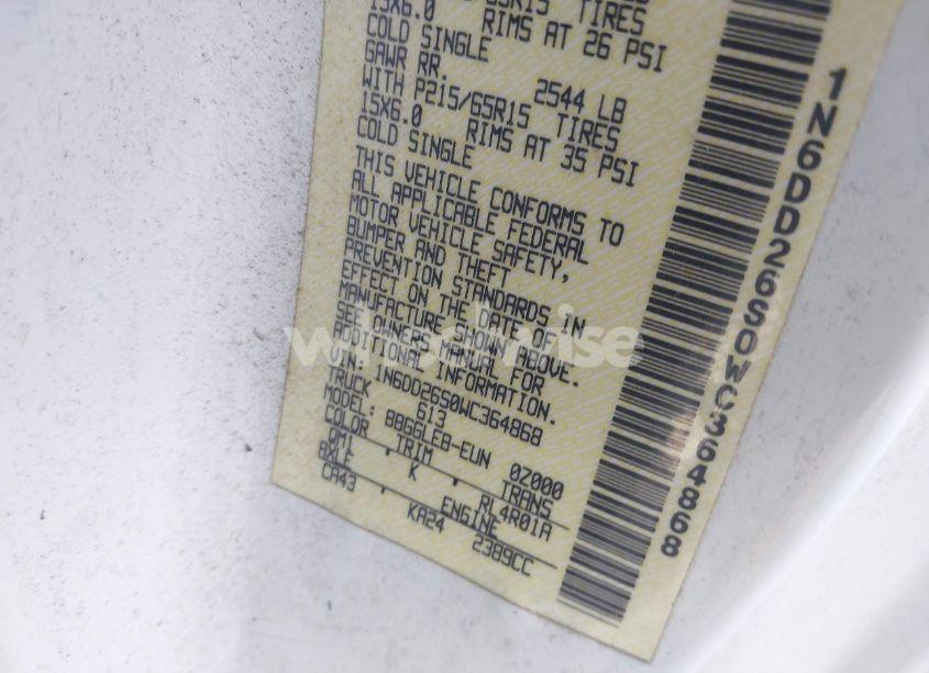 Photo 9 of 1998 Nissan Frontier SE/XE (VIN 1N6DD26S0WC364868)