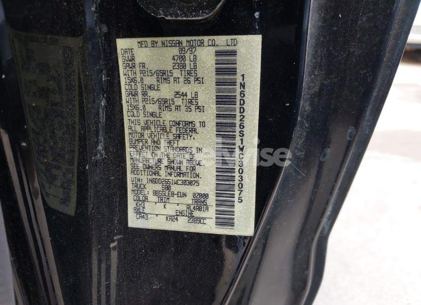 Photo 9 of 1998 Nissan Frontier (VIN 1N6DD26S1WC303075)