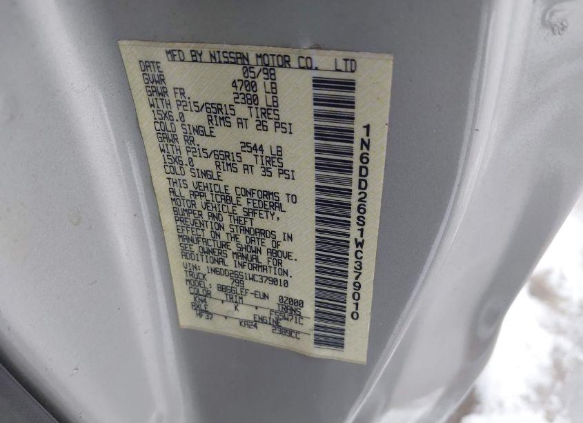 Photo 9 of 1998 Nissan Frontier SE/XE (VIN 1N6DD26S1WC379010)