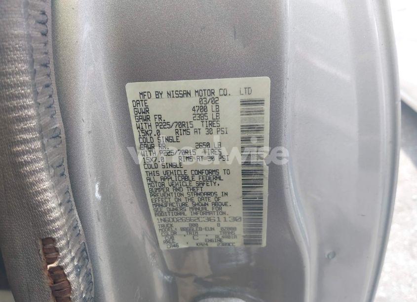 Photo 9 of 2002 Nissan Frontier XE (VIN 1N6DD26S62C361130)