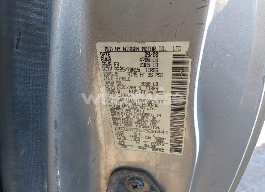 Photo 9 of 2001 Nissan Frontier XE (VIN 1N6DD26S71C320441)