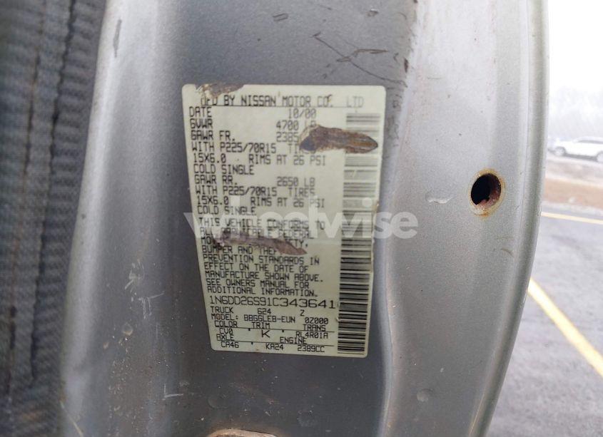 Photo 9 of 2001 Nissan Frontier XE (VIN 1N6DD26S91C343641)