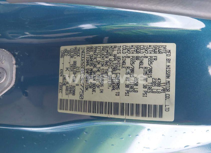 Photo 9 of 2002 Nissan Frontier XE (VIN 1N6DD26S92C327750)