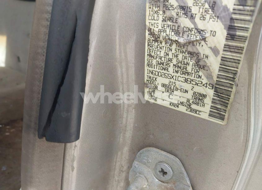 Photo 9 of 2001 Nissan Frontier XE (VIN 1N6DD26SX1C385249)