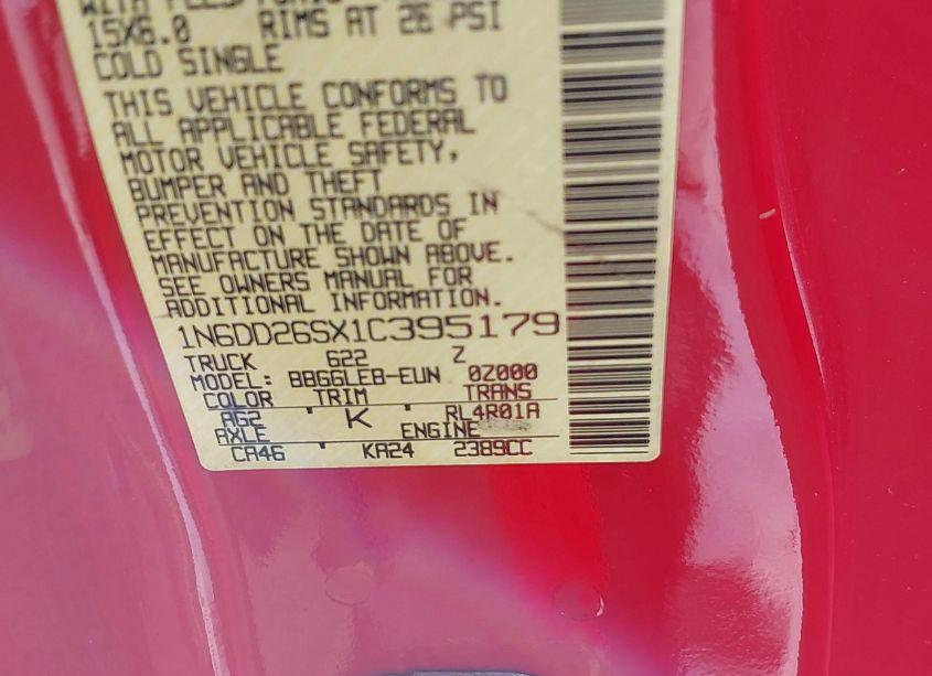 Photo 9 of 2001 Nissan Frontier XE (VIN 1N6DD26SX1C395179)