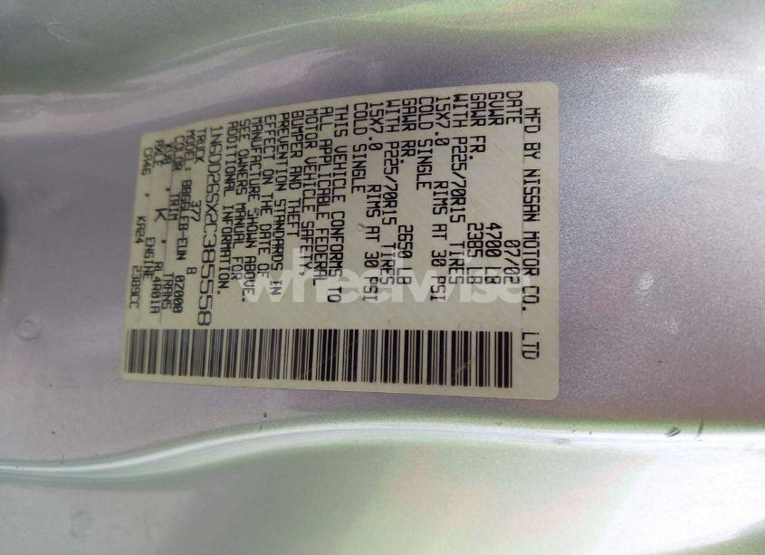 Photo 9 of 2002 Nissan Frontier XE (VIN 1N6DD26SX2C385558)