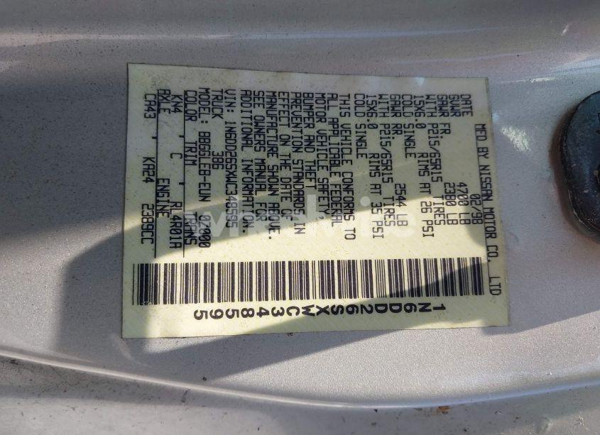 Photo 9 of 1998 Nissan Frontier SE/XE (VIN 1N6DD26SXWC348595)