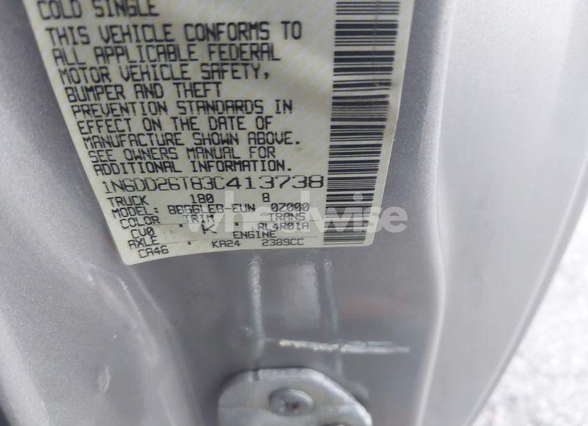 Photo 9 of 2003 Nissan Frontier XE (VIN 1N6DD26T83C413738)