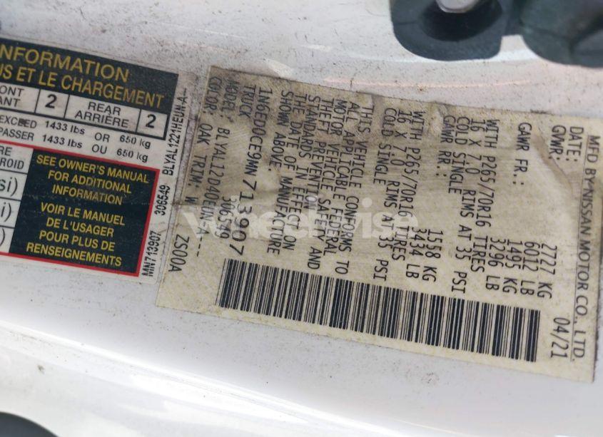 Photo 9 of 2021 Nissan Frontier KING CAB S 4X2 (VIN 1N6ED0CE9MN713907)