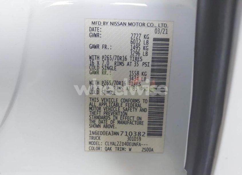 Photo 9 of 2021 Nissan Frontier (VIN 1N6ED0EA3MN710382)