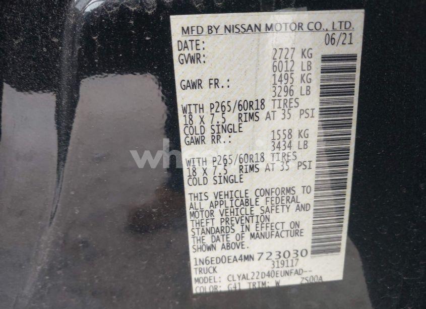 Photo 9 of 2021 Nissan Frontier SV 4X2 (VIN 1N6ED0EA4MN723030)