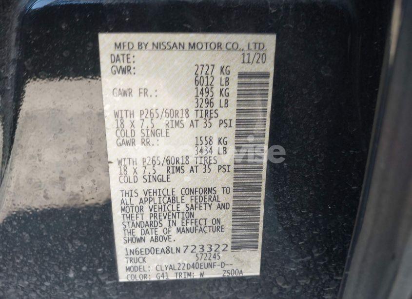 Photo 9 of 2020 Nissan Frontier SV 4X2 (VIN 1N6ED0EA8LN723322)