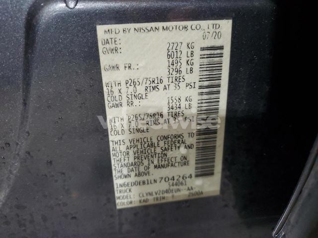 Photo 8 of 2020 NISSAN FRONTIER S (VIN 1N6ED0EB1LN704264)