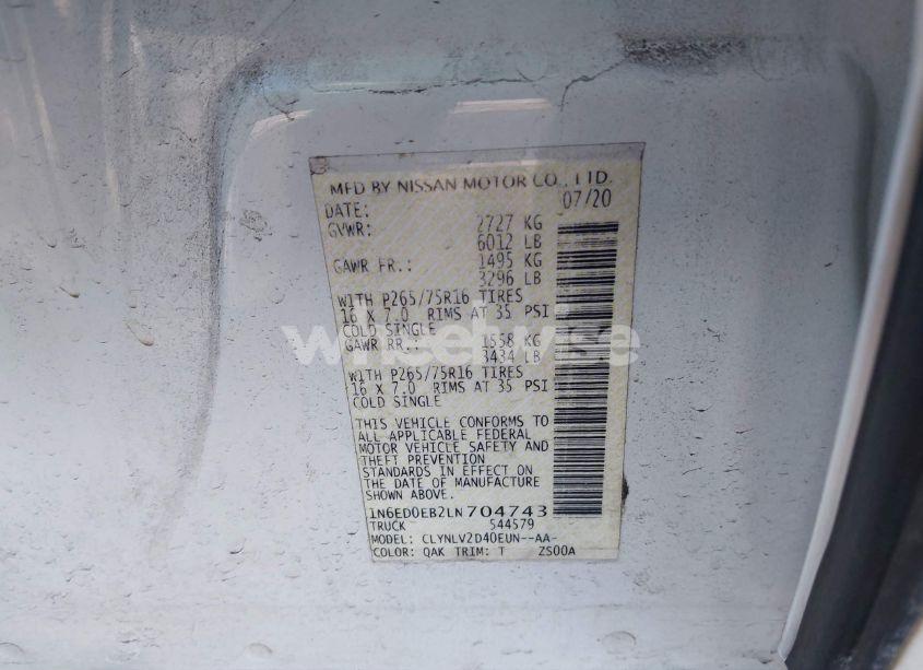 Photo 9 of 2020 Nissan Frontier PRO-4X 4X4 (VIN 1N6ED0EB2LN704743)