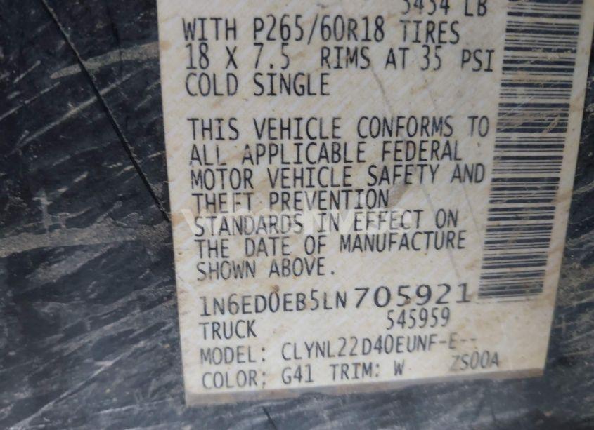 Photo 9 of 2020 Nissan Frontier SV 4X4 (VIN 1N6ED0EB5LN705921)