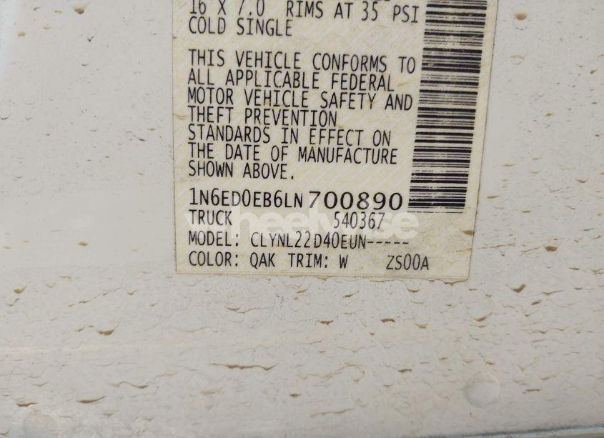 Photo 9 of 2020 Nissan Frontier SV 4X4 (VIN 1N6ED0EB6LN700890)