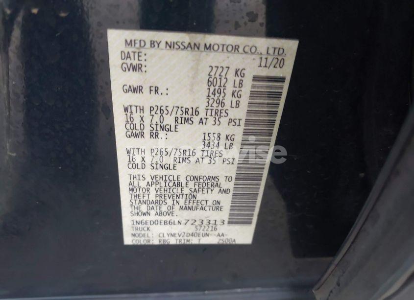 Photo 9 of 2020 Nissan Frontier PRO-4X 4X4 (VIN 1N6ED0EB6LN723313)