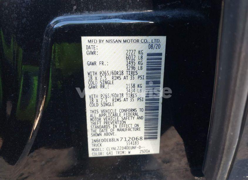 Photo 9 of 2020 Nissan Frontier SV 4X4 (VIN 1N6ED0EB8LN712068)