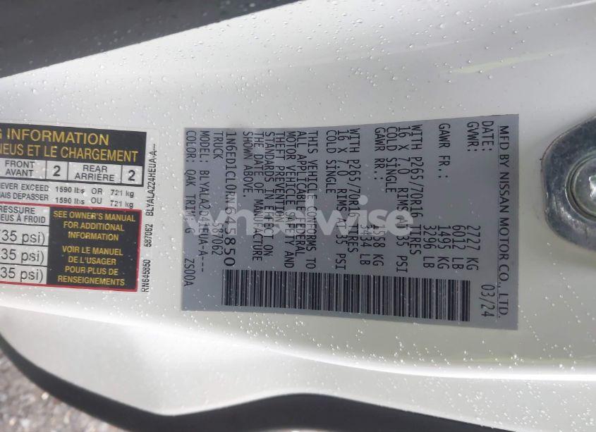 Photo 9 of 2024 Nissan Frontier KING CAB S 4X2 (VIN 1N6ED1CL0RN645850)