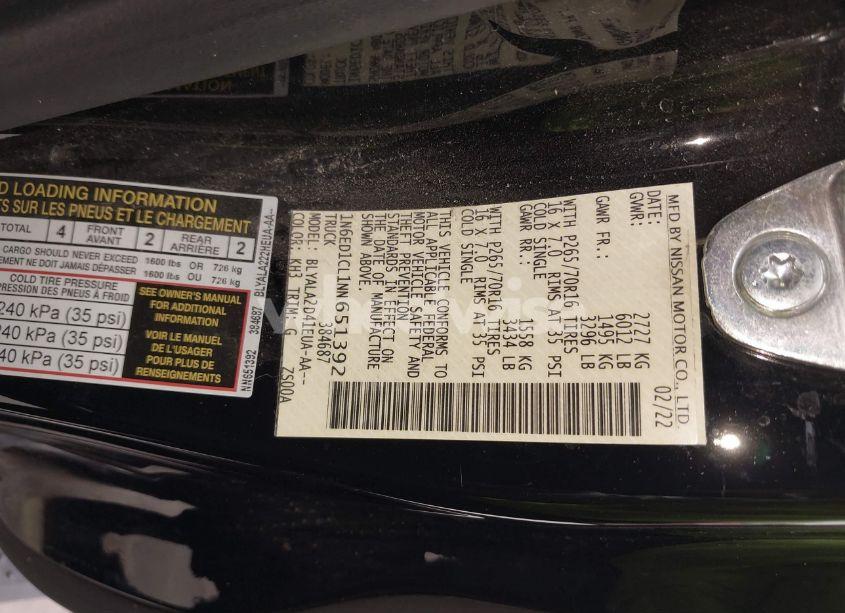 Photo 9 of 2022 Nissan Frontier KING CAB S 4X2 (VIN 1N6ED1CL1NN651392)