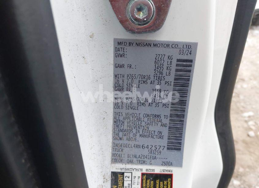 Photo 9 of 2024 Nissan Frontier S 4X2 (VIN 1N6ED1CL4RN642577)