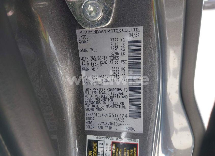 Photo 9 of 2024 Nissan Frontier KING CAB SV 4X2 (VIN 1N6ED1CL4RN650274)