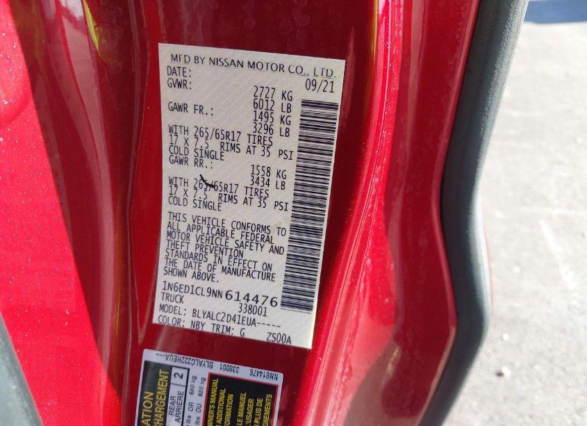 Photo 9 of 2022 Nissan Frontier KING CAB SV 4X2 (VIN 1N6ED1CL9NN614476)