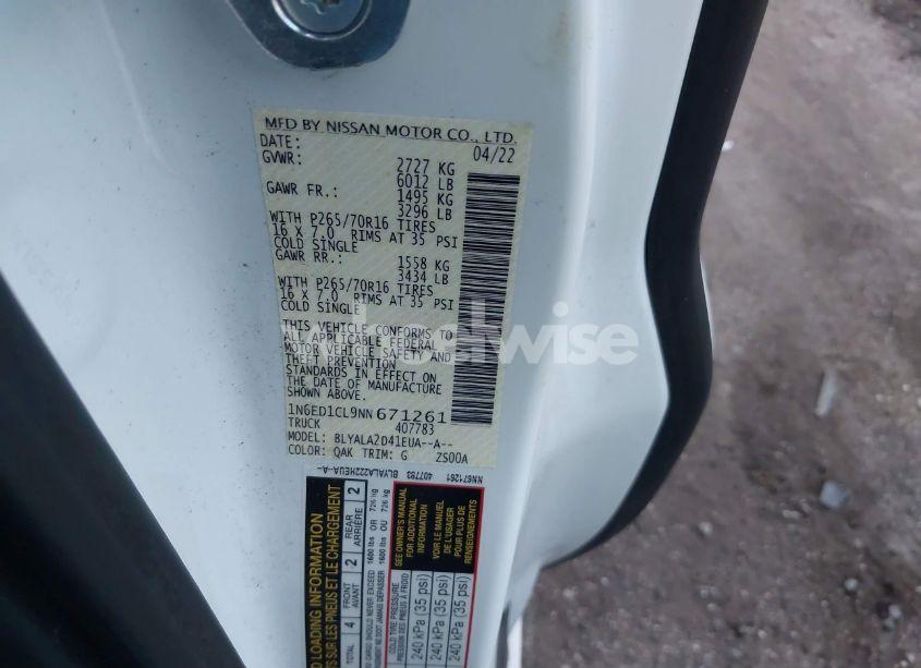 Photo 9 of 2022 Nissan Frontier KING CAB S 4X2 (VIN 1N6ED1CL9NN671261)