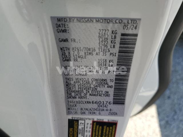 Photo 2 of 2024 NISSAN FRONTIER S (VIN 1N6ED1CLXRN660176)