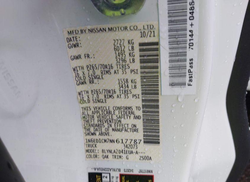 Photo 9 of 2022 Nissan Frontier KING CAB S 4X4 (VIN 1N6ED1CM7NN617787)
