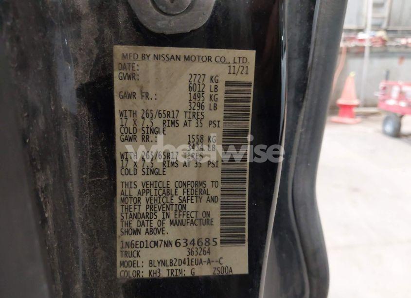 Photo 9 of 2022 Nissan Frontier KING CAB SV 4X4 (VIN 1N6ED1CM7NN634685)