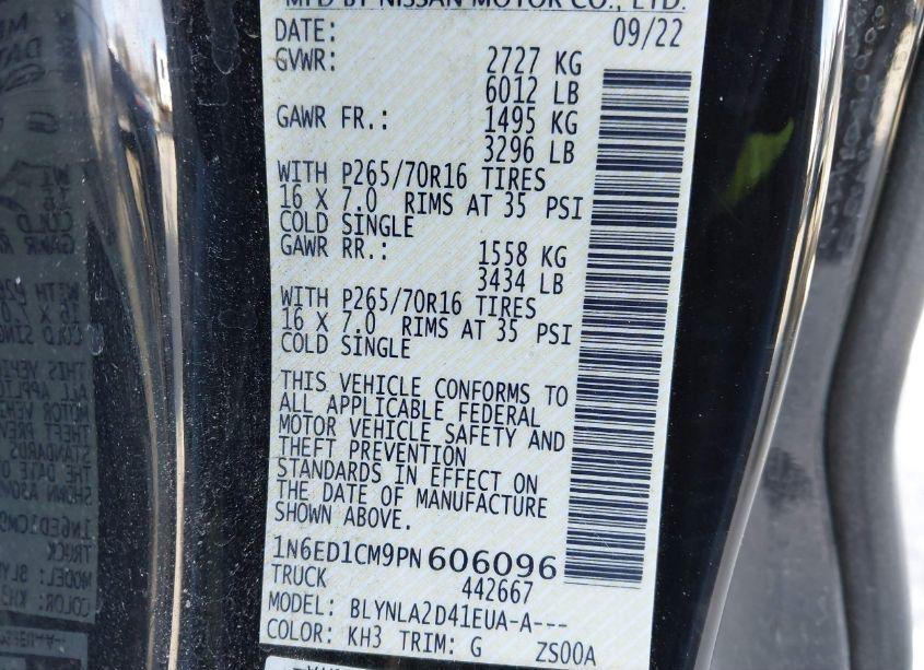 Photo 9 of 2023 Nissan Frontier KING CAB S 4X4 (VIN 1N6ED1CM9PN606096)