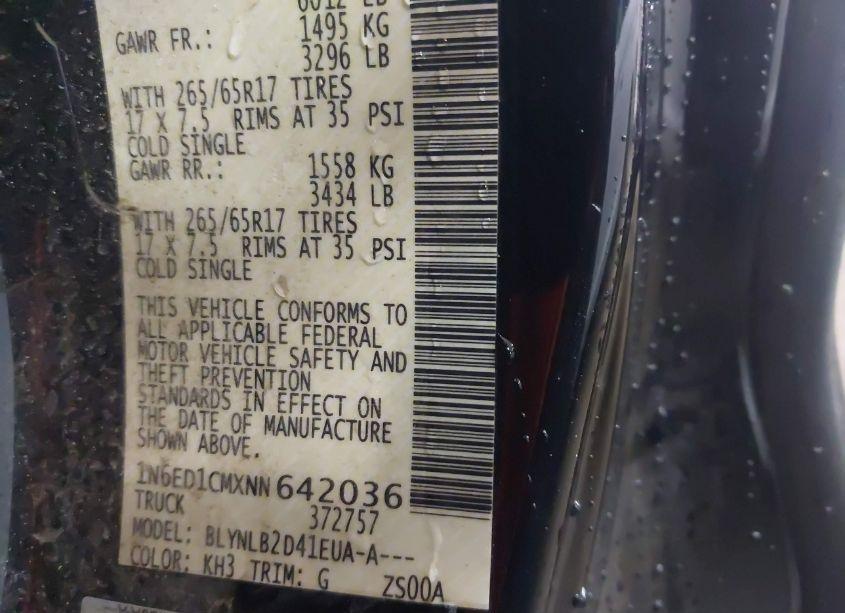 Photo 9 of 2022 Nissan Frontier SV 4X4 (VIN 1N6ED1CMXNN642036)