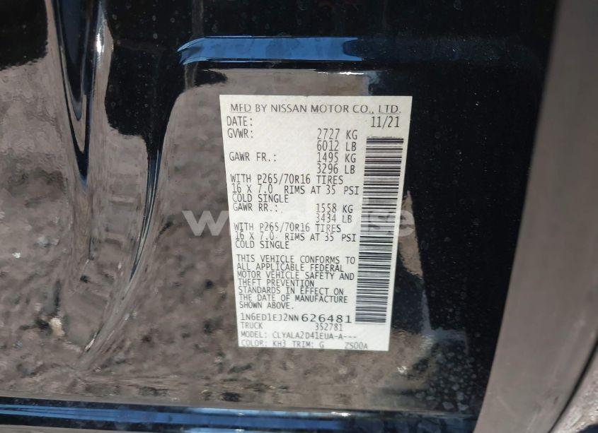 Photo 9 of 2022 Nissan Frontier S 4X2 (VIN 1N6ED1EJ2NN626481)