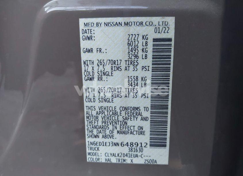 Photo 9 of 2022 Nissan Frontier PRO-X 4X2 (VIN 1N6ED1EJ3NN648912)