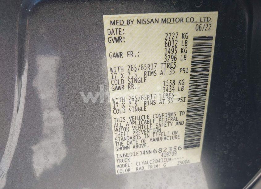 Photo 9 of 2022 Nissan Frontier N/A (VIN 1N6ED1EJ4NN682356)