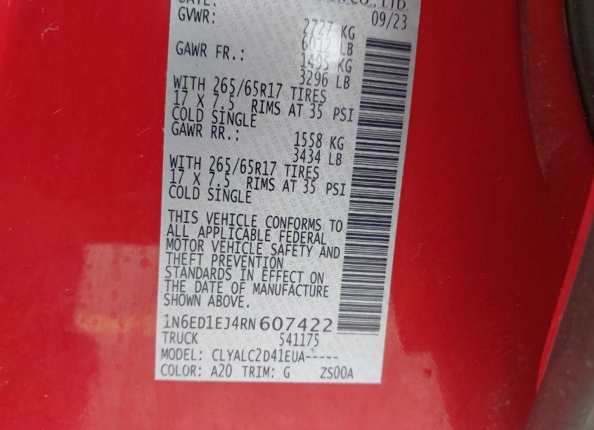 Photo 9 of 2024 Nissan Frontier SV 4X2 (VIN 1N6ED1EJ4RN607422)