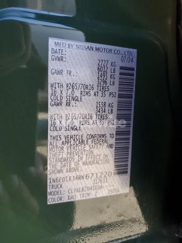 Photo 12 of 2024 NISSAN FRONTIER S (VIN 1N6ED1EJ4RN671220)