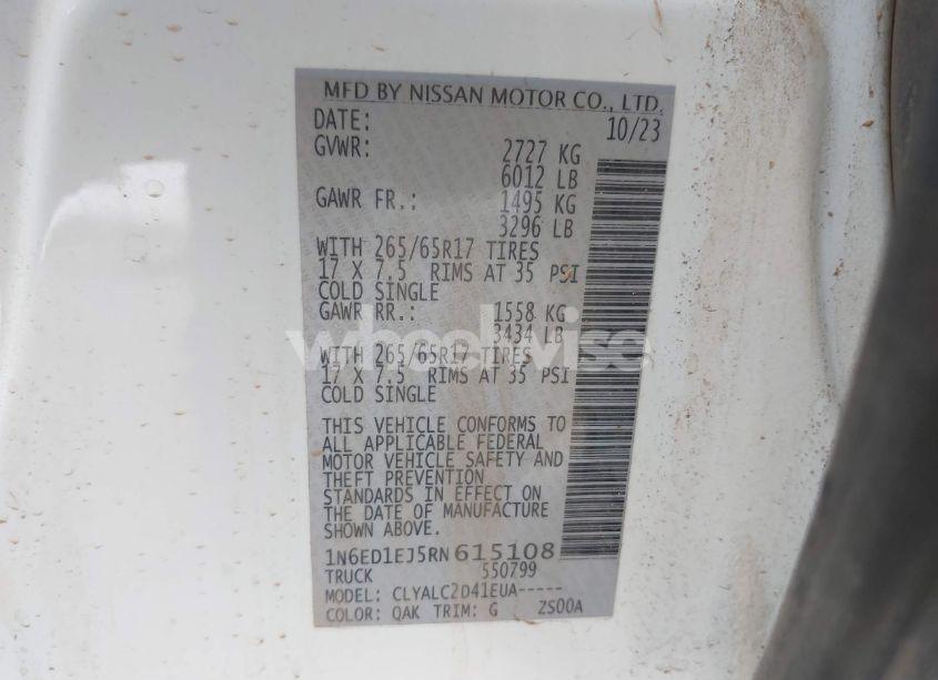 Photo 9 of 2024 Nissan Frontier SV 4X2 (VIN 1N6ED1EJ5RN615108)