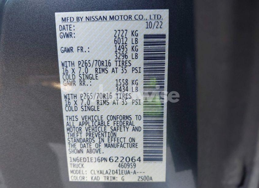 Photo 9 of 2023 Nissan Frontier S 4X2 (VIN 1N6ED1EJ6PN622064)