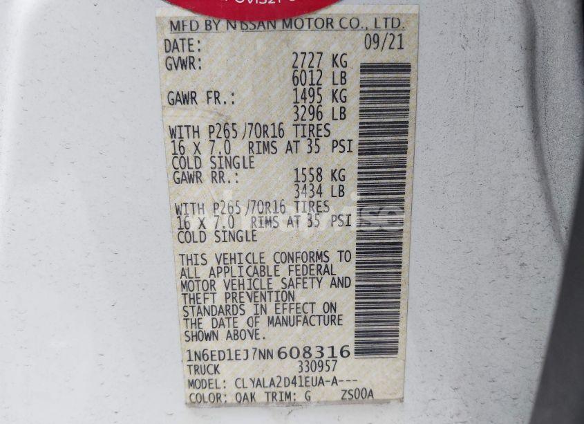 Photo 9 of 2022 Nissan Frontier S 4X2 (VIN 1N6ED1EJ7NN608316)