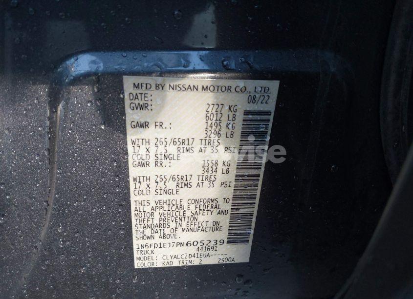 Photo 9 of 2023 Nissan Frontier SV 4X2 (VIN 1N6ED1EJ7PN605239)